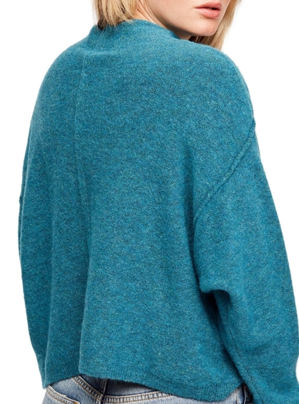 FREE PEOPLE Breakaway Teal Alpaca Blend Pullover Sweater - Picture 5 of 11